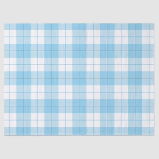 Klassieke blauw witte tartan plaid tissuepapier (Voorkant)