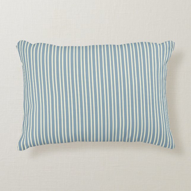 Klassieke blauwe accentkussen met strepen accent kussen (Voorkant)
