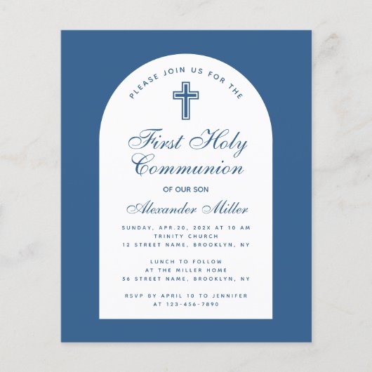 Klassieke blauwe Arch 1e uitnodiging van de Gemeen (Voorkant)