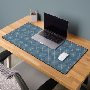 Klassieke Blauwe Argyle Desk Mat Gift