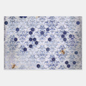  Klassieke blauwe Bee Flowers Mengsel en matchen Inpakpapier Vel (Voorkant 3)