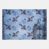 Klassieke blauwe Bee Flowers Mengsel en matchen Inpakpapier Vel (Voorkant 3)