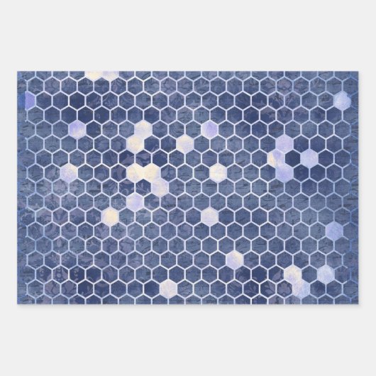  Klassieke blauwe Bee Flowers Mengsel en matchen Inpakpapier Vel (Voorkant 2)