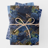  Klassieke blauwe Bee Flowers Mengsel en matchen Inpakpapier Vel (In situ)