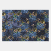 Klassieke blauwe Bee Flowers Mengsel en matchen Inpakpapier Vel (Voorkant)