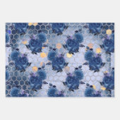 Klassieke blauwe Bee Flowers Mengsel en matchen Inpakpapier Vel (Voorkant 3)