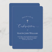 klassieke blauwe bevestigingsjongen kaart (Voorkant / Achterkant)