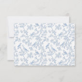 Klassieke Blauwe Bloem Toile QR-code RSVP Kaartje (Achterkant)