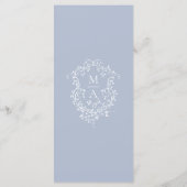 Klassieke Blauwe Bloemen Border Wedding Menu (Achterkant)