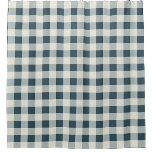 Klassieke Blauwe Boerderij Gingham Style Douchegordijn (Voorkant)