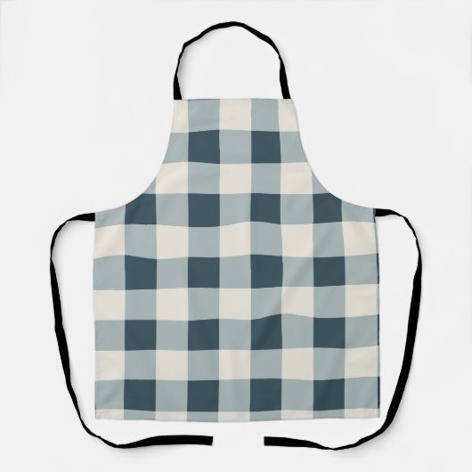 Klassieke Blauwe Boerderij Gingham Style Schort (Voorkant)