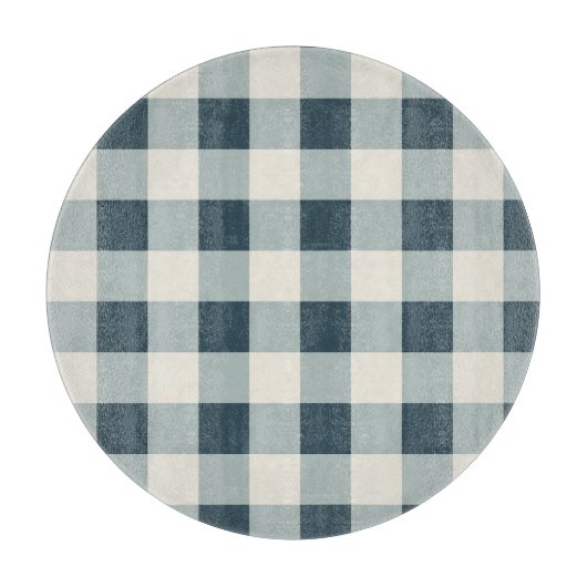 Klassieke Blauwe Boerderij Gingham Style Snijplank (Voorkant)