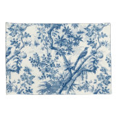 Klassieke Blauwe Botanische Elegantie Kussensloop (Achterkant-Rechts)