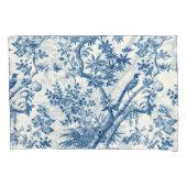 Klassieke Blauwe Botanische Elegantie Kussensloop (Voorkant-Links)