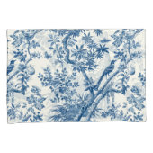 Klassieke Blauwe Botanische Elegantie Kussensloop (Voorkant-Rechts)