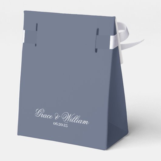 Klassieke blauwe bruiloft dank u gunst box bedankdoosjes (Achterkant)