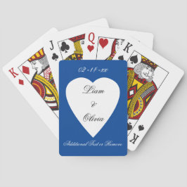 Klassieke blauwe bruiloft pokerkaarten