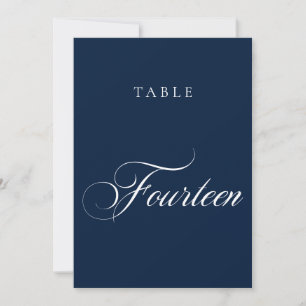 Klassieke Blauwe Calligrafie Huwelijks Tafelnummer
