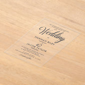 Klassieke Blauwe Elegante Huwelijk Acryl Uitnodigingen (Laagn)