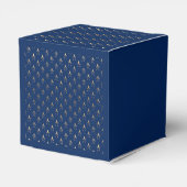 Klassieke blauwe en gouden bruiloft bedankdoosjes (Achterkant)