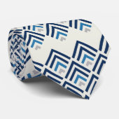 Klassieke blauwe en grijze gestreepte stropdas (Opgerold)