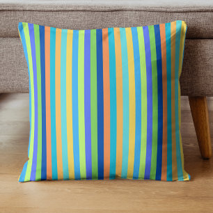  Klassieke blauwe en Oranje regenboogstrips Kussen