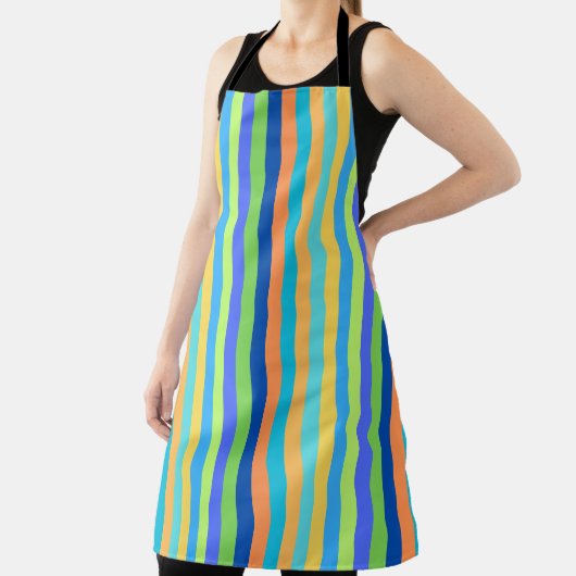  Klassieke blauwe en Oranje regenboogstrips Schort (Insitu)