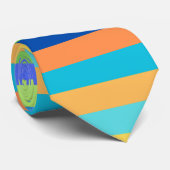 Klassieke blauwe en Oranje regenboogstrips Stropdas (Opgerold)