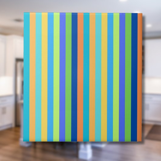 Klassieke blauwe en Oranje regenboogstrips Tegeltje