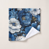 Klassieke blauwe en witte bloem badhanddoek bad handdoek (Wasdoekje)