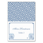 Klassieke blauwe en witte bruiloft kaart (Voorkant)