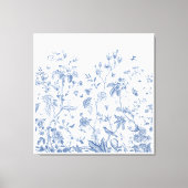 Klassieke Blauwe en Witte Chinoiserie Canvas Afdruk (Voorkant)