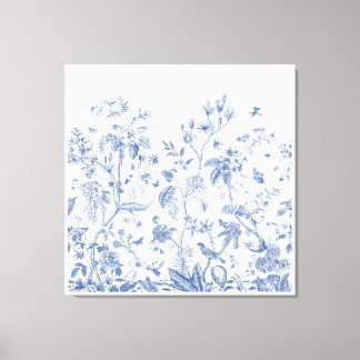 Klassieke Blauwe en Witte Chinoiserie Canvas Afdruk