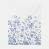 Klassieke Blauwe en Witte Chinoiserie Fleece Deken (Voorkant)