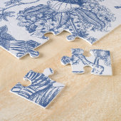 Klassieke Blauwe en Witte Chinoiserie Legpuzzel (Zijkant)