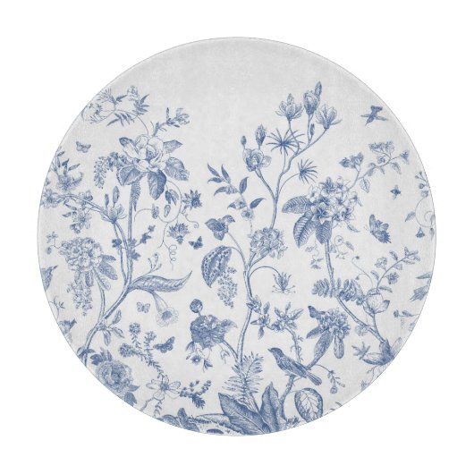 Klassieke Blauwe en Witte Chinoiserie Snijplank (Voorkant)