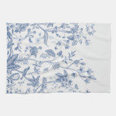 Klassieke Blauwe en Witte Chinoiserie Theedoek (Horizontaal)