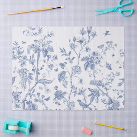 Klassieke Blauwe en Witte Chinoiserie Tissuepapier (Craft)