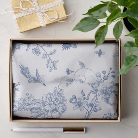 Klassieke Blauwe en Witte Chinoiserie Tissuepapier (Geschenk)