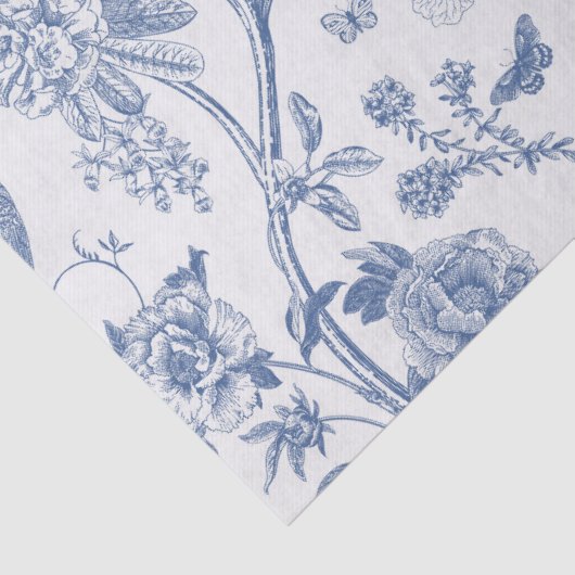 Klassieke Blauwe en Witte Chinoiserie Tissuepapier (Detail)