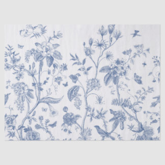 Klassieke Blauwe en Witte Chinoiserie Tissuepapier