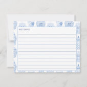 Klassieke blauwe en witte gemberspar-kaart kaart (Achterkant)