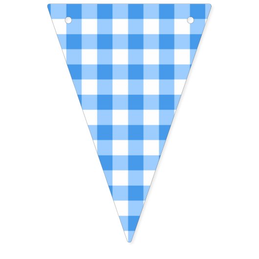 Klassieke Blauwe en Witte Gingham Partij Vlaggetjes (Derde vlag)
