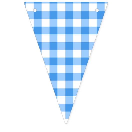 Klassieke Blauwe en Witte Gingham Partij Vlaggetjes (Tweede vlag)