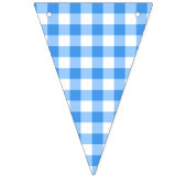 Klassieke Blauwe en Witte Gingham Partij Vlaggetjes (Eerste vlag)