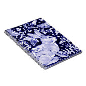 Klassieke blauwe en witte konijn en vogelgriep notitieboek (Rechterzijde)