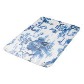 Klassieke Blauwe en Witte  Pagoda Chinoiserie Badmat (Gekanteld)