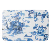 Klassieke Blauwe en Witte  Pagoda Chinoiserie Badmat (Voorkant)