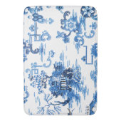 Klassieke Blauwe en Witte  Pagoda Chinoiserie Badmat (Voorkant Verticaal)