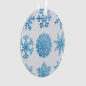 Klassieke blauwe en witte sneeuwvlokken kerst ornament (voorkant)